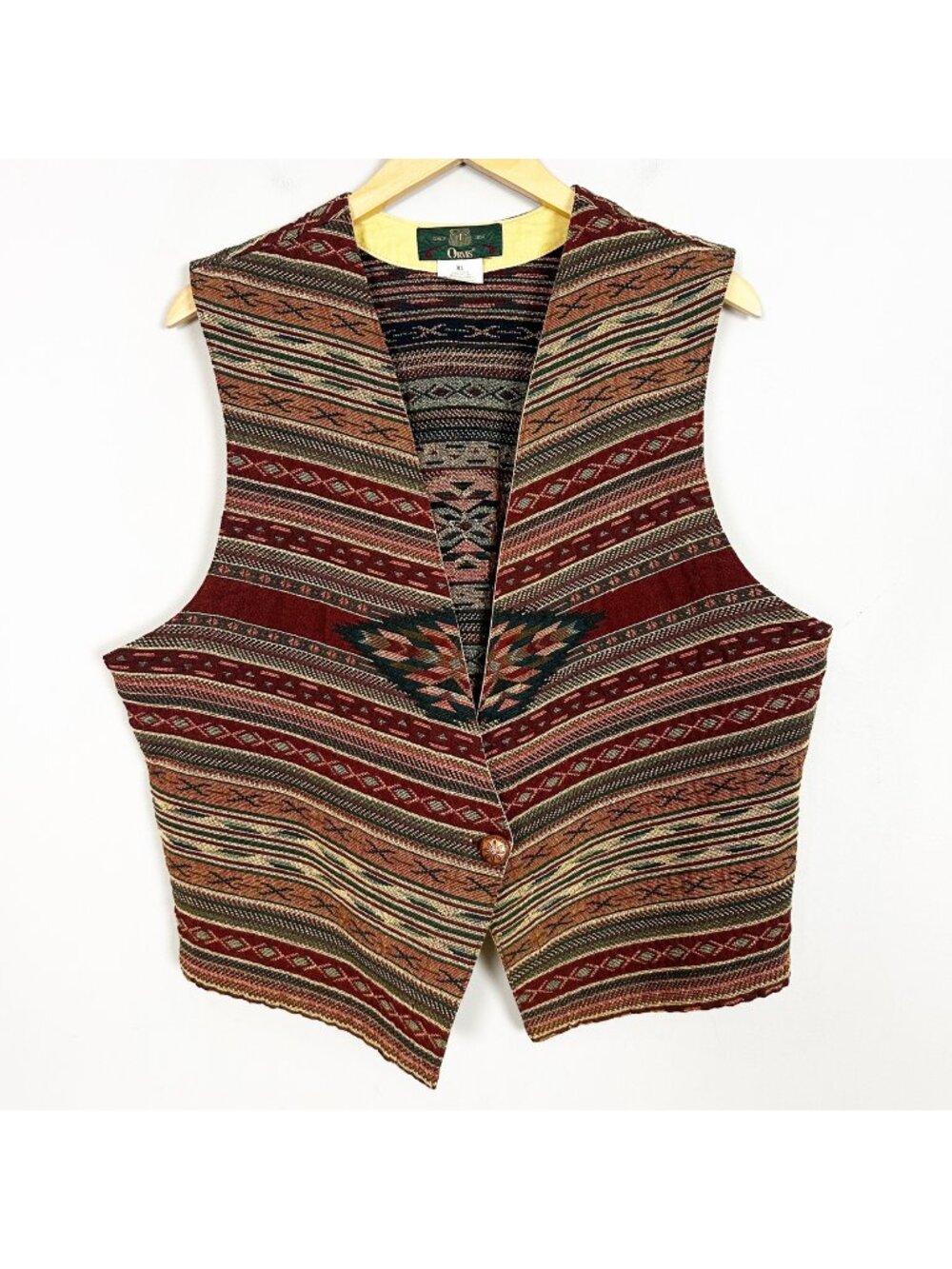 Vintage Orvis Aztec Southwestern Tapestry Vest‎ Size XL Women's